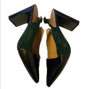 Halogen Anthropologie Atlantic Pacific suede and patent heel